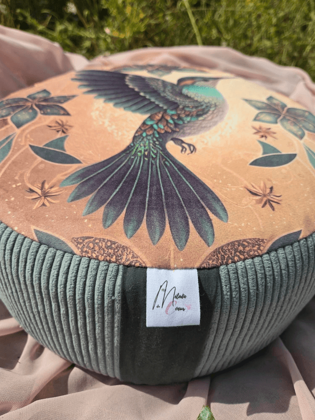 Zafu, coussin de méditation Colibri en épeautre 