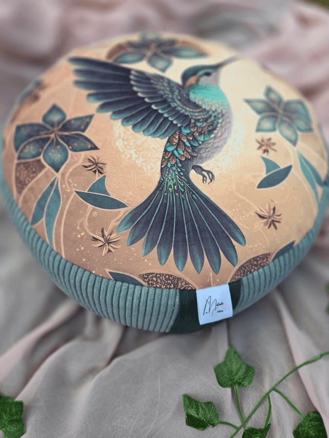 Zafu, coussin de méditation Colibri en épeautre 