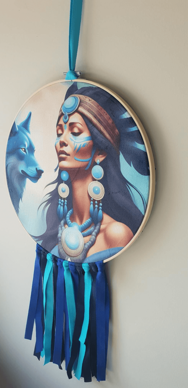 Attrape rêves chamane et loup
