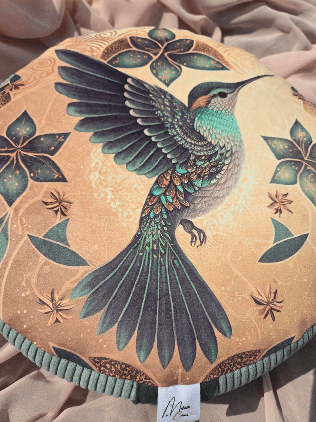 Zafu, coussin de méditation Colibri en épeautre 