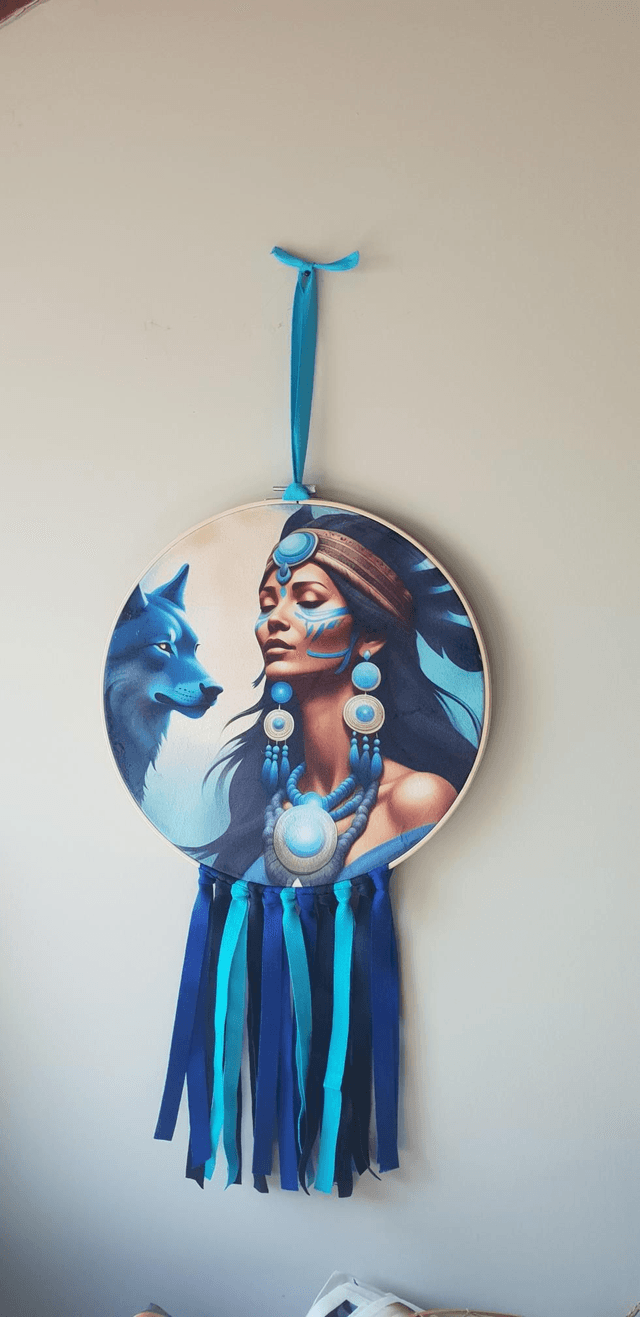 Attrape rêves chamane et loup